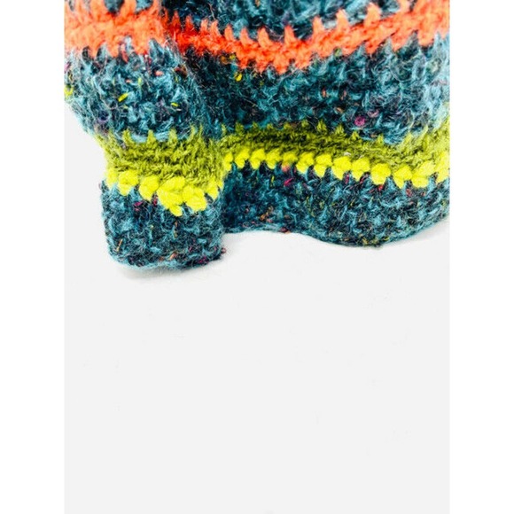 Unbranded Teal Green Yellow Wool Winter Hat Cap main image 4